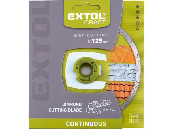 EXTOL CRAFT 108832 - kotouč diamantový řezný celoobvodový - mokré řezání, O 125x22,2x2mm