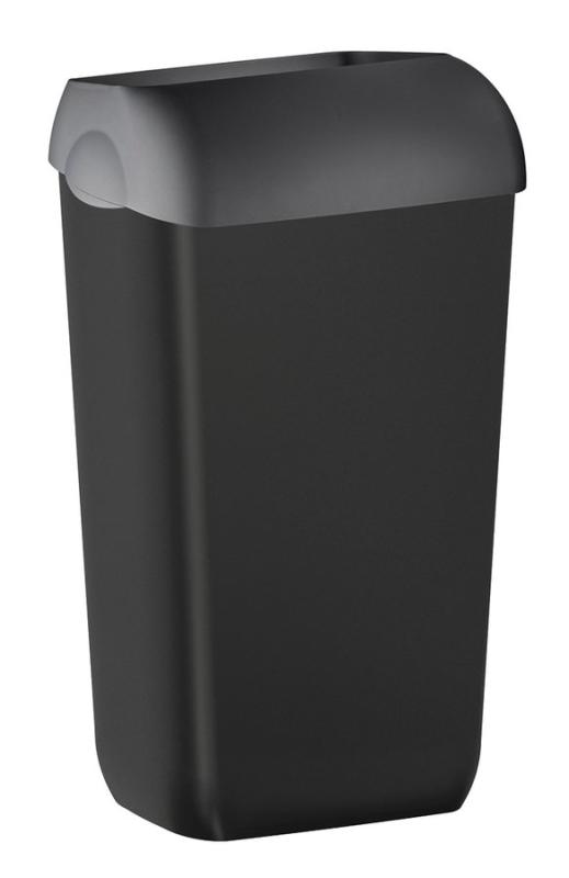 COLORED odpadkový koš nástěnný s víkem 23l, ABS, černá mat