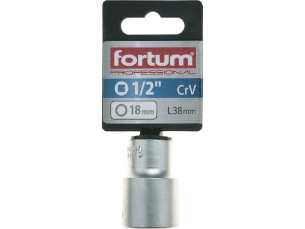 FORTUM 4700418 - hlavice nástrčná 1/2", 18mm, L 38mm