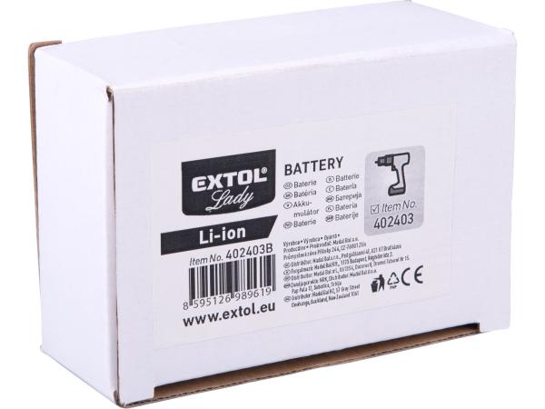 EXTOL LADY 402403B - baterie akumulátorová, 12V Li-ion, 2000mAh