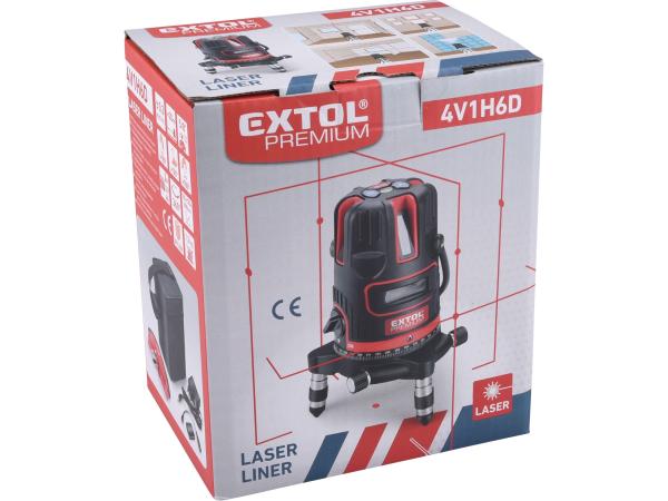 EXTOL PREMIUM 8823311 - laser červený liniový, křížový samonivelační