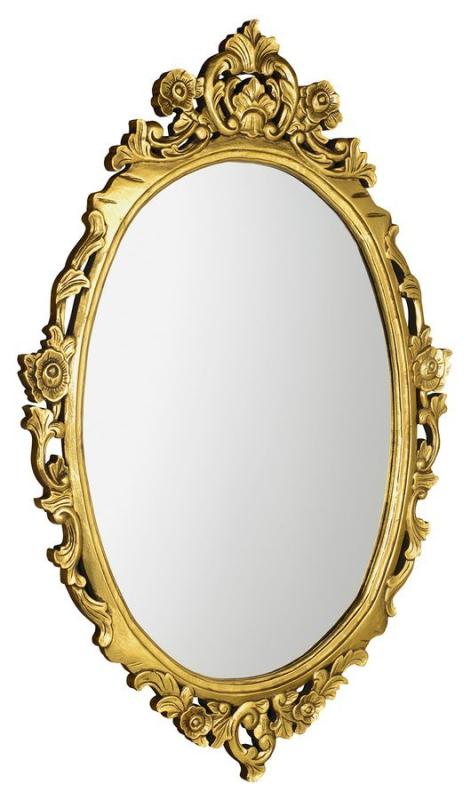 DESNA oválné zrcadlo v rámu, 80x100cm, zlatá (IN352)