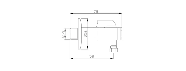 Rohový ventil s matkou, 1/2"x 3/8", chrom
