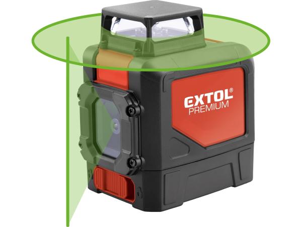 EXTOL PREMIUM 8823307 - laser zelený liniový, křížový samonivelační