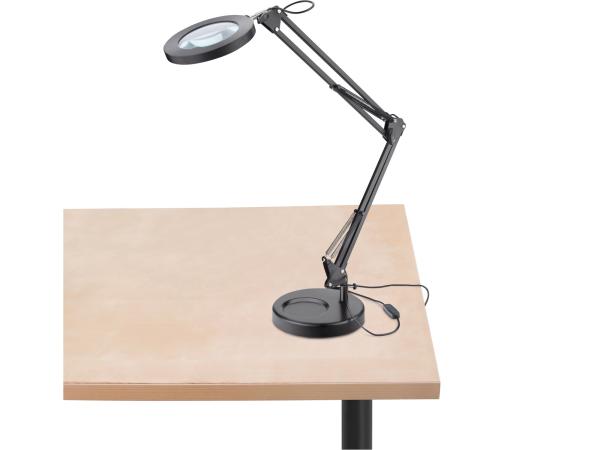 EXTOL LIGHT 43160-R - POŠK. OBAL lampa stolní s lupou, USB napájení, 1300lm, 3 barvy světl