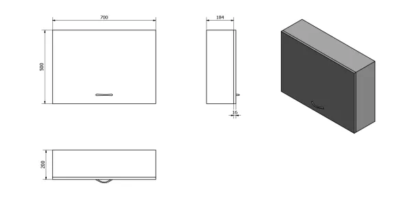 ZOJA/KERAMIA horní skříňka výklopná 70x50x20cm, dub platin (52364)