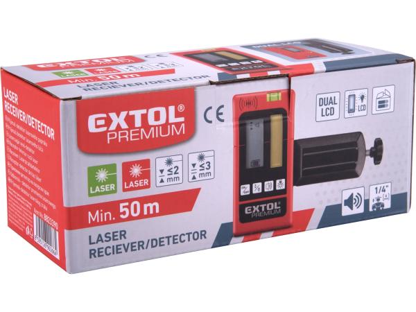 EXTOL PREMIUM 8823390-R - POŠK. OBAL přijímač-detektor laser. paprsku, červeného i zelenéh