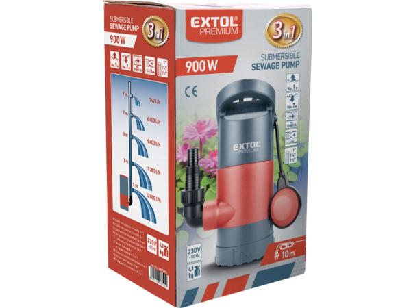 EXTOL PREMIUM 8895013 - čerpadlo na znečištěnou vodu 3v1, 900W, 13000l/h