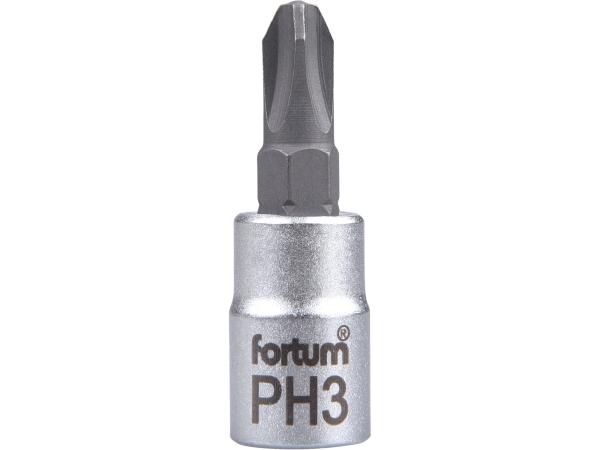 FORTUM 4701813 - hlavice zástrčná 1/4" hrot křížový, PH 3, L 37mm