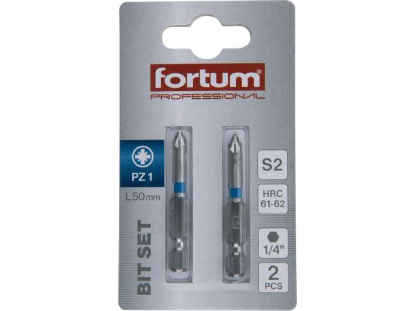 FORTUM 4741311 - hrot křížový pozidriv, sada 2ks, PZ 1x50mm, S2