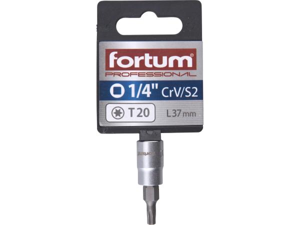 FORTUM 4701722 - hlavice zástrčná 1/4" hrot TORX, T 20, L 37mm