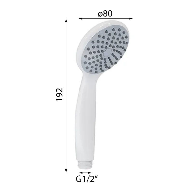 EASY ruční sprcha, průměr 80mm, ABS/bílá