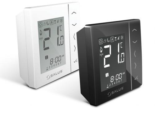 SALUS VS20BRF - Bezdrátový termostat 4v1, nástěnný, černý, napájení 4xAAA bat