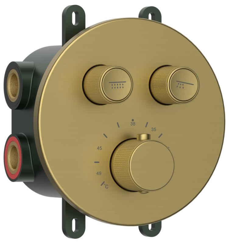 SMARTSELECT podomítková sprchová termostatická baterie, box, 2 výstupy, zlato mat