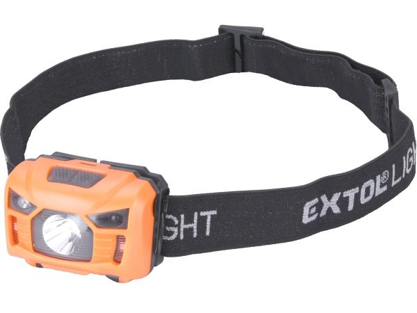 EXTOL LIGHT 43180 - čelovka 100lm, USB nabíjení, s IR čidlem, 3W LED