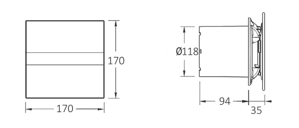 E-120 GTH koupelnový ventilátor axiální s automatem, 6W/11W, potrubí 120mm, bílá 1