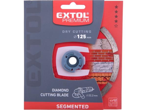 EXTOL PREMIUM 108712 - kotouč diamantový řezný segmentový - suché řezání, O 125x22,2x2mm
