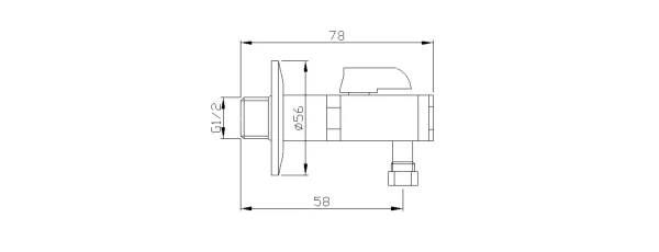 Rohový ventil s matkou, 1/2"x 3/8", růžové zlato (2020RZL)