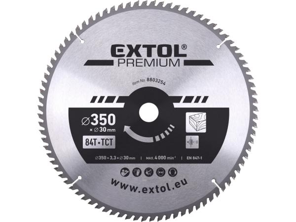 EXTOL PREMIUM 8803254 - kotouč pilový s SK plátky, O 350x3,3x30mm, 84T