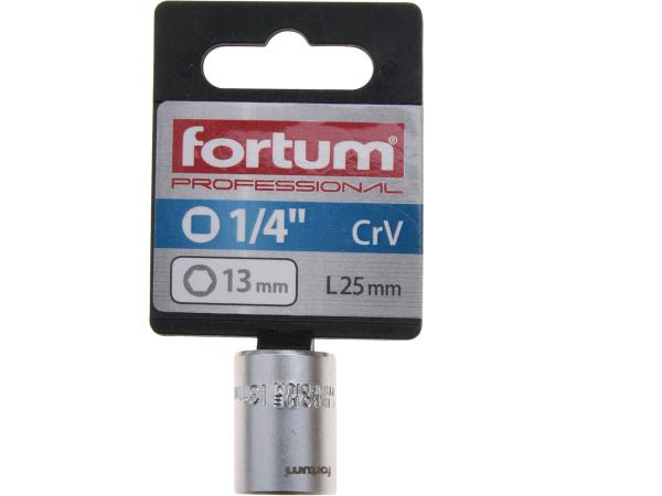 FORTUM 4701413 - hlavice nástrčná 1/4", 13mm, L 25mm