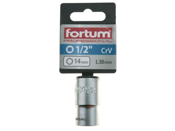 FORTUM 4700414 - hlavice nástrčná 1/2", 14mm, L 38mm