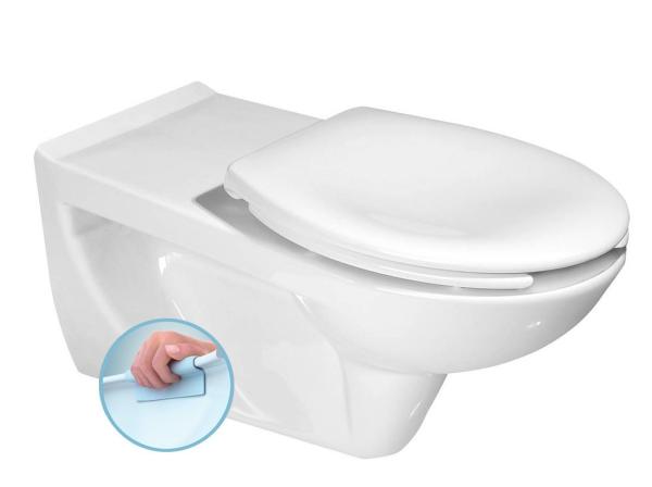 ETIUDA závěsná WC mísa prodloužená 37,5x73 cm, Rimless, bílá (K670-002)