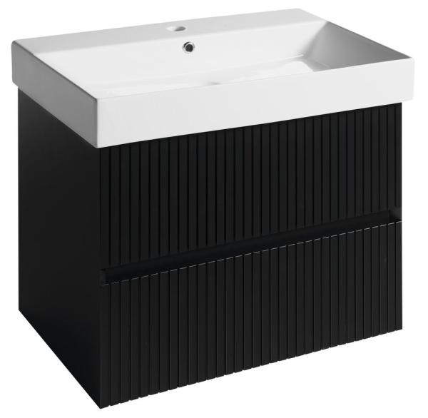 FILENA umyvadlová skříňka 67x51,5x43cm, černá mat strip