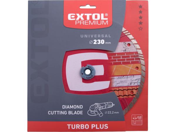 EXTOL PREMIUM 8803035 - kotouč diamantový řezný TURBO PLUS - suché i mokré řezání, O 230x2