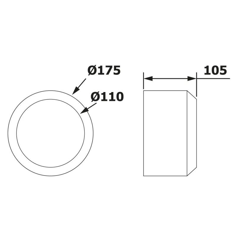 Rozeta dělená pro WC dopojení 110mm, v.105mm (159.392.0)