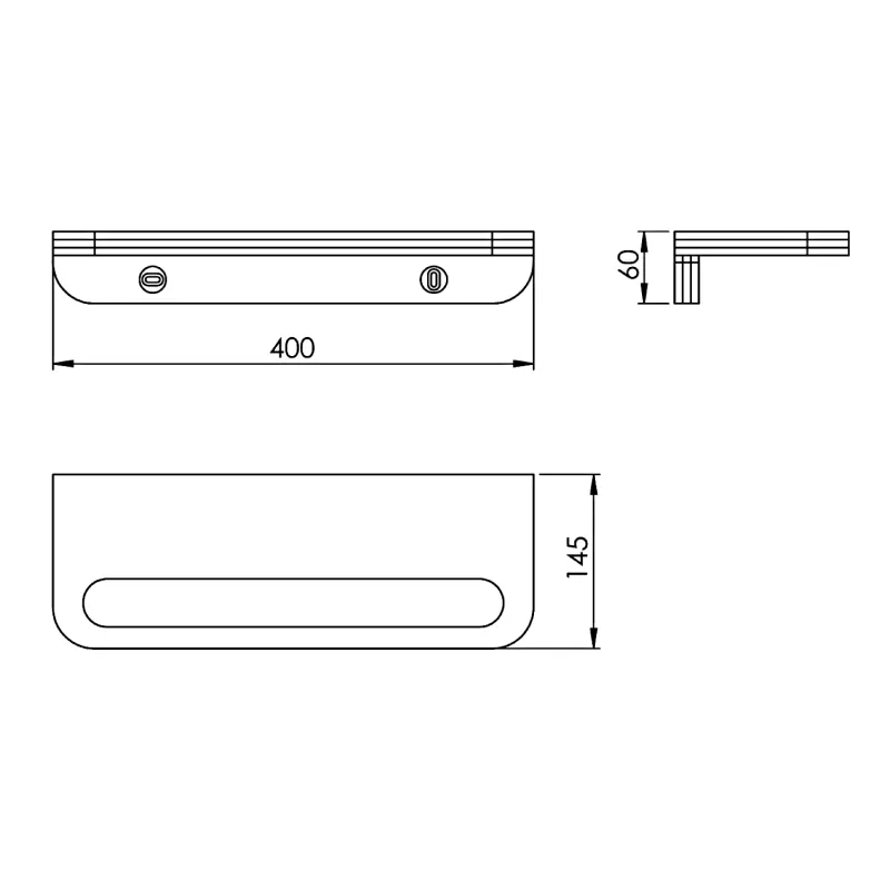 HIMALAYA polička s držákem ručníků 400x145mm, bambus