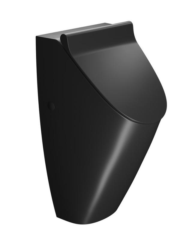SAND urinál se zakrytým přívodem vody s otvory pro víko 31x65 cm, černá mat (909826)