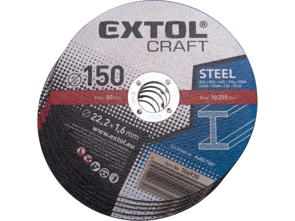 EXTOL CRAFT 106930 - kotouče řezné na kov, 5ks, O 150x1,6x22,2mm