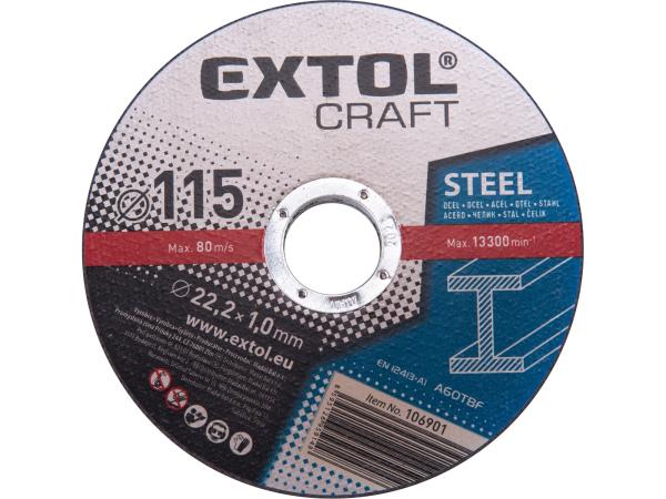 EXTOL CRAFT 106901 - kotouče řezné na kov, 5ks, O 115x1,0x22,2mm