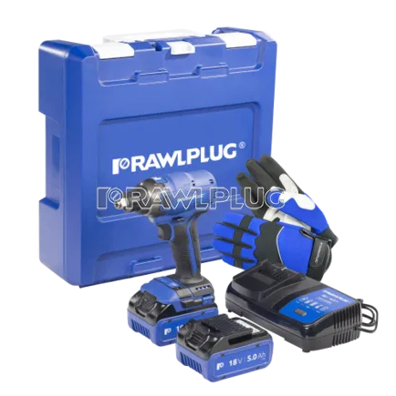 RAWLPLUG R-PID18-XL2 - Šroubovák/utahovák rázový AKU, 210 Nm 2x AKU 5,0 Ah, nabíječka 6,5