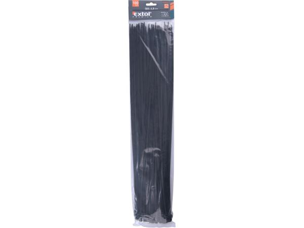 EXTOL PREMIUM 8856168 - pásky stahovací na kabely černé, 500x4,8mm, 100ks, nylon PA66