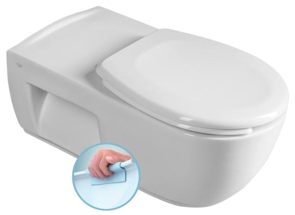 HANDICAP závěsná WC mísa prodloužená, Rimless, 37x70 cm, bílá