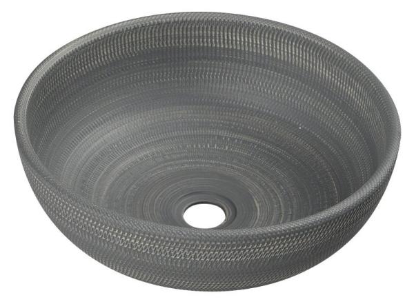 PRIORI keramické umyvadlo, průměr 41 cm, 15 cm, šedá se vzorem (PI024)