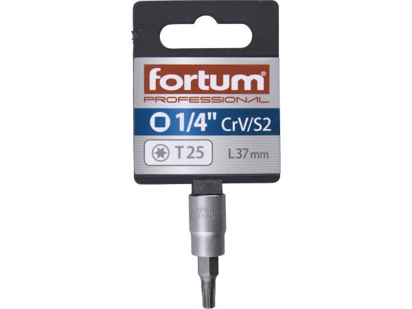 FORTUM 4701723 - hlavice zástrčná 1/4" hrot TORX, T 25, L 37mm
