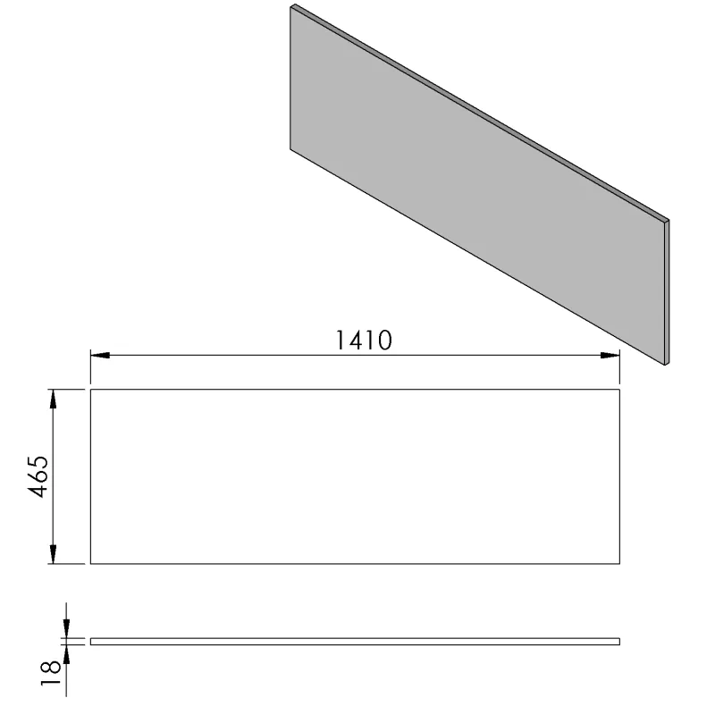 CIRASA deska DTDL 141x1,8x46,5cm, bílá lesk