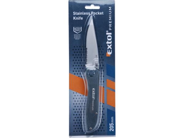 EXTOL PREMIUM 8855120 - nůž zavírací, nerez, 205/115mm