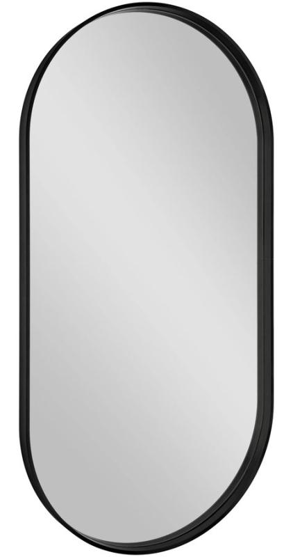 AVONA oválné zrcadlo v rámu 50x100cm, černá mat