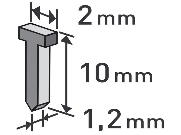 EXTOL PREMIUM 8852403 - hřebíky, balení 1000ks, 10mm, 2,0x0,52x1,2mm