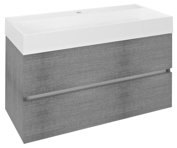 ODETTA umyvadlová skříňka 95x50x43,5cm, dub stříbrný (DT100-1111)