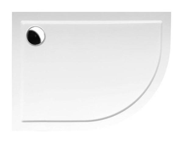 RENA L sprchová vanička z litého mramoru, čtvrtkruh 100x80x4cm, R550, levá, bílá (75511)