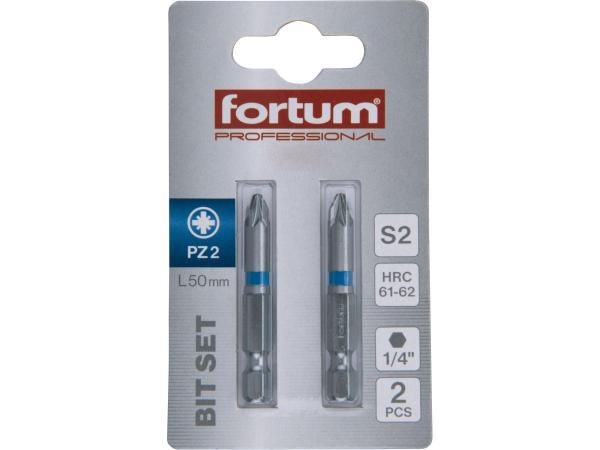 FORTUM 4741312 - hrot křížový pozidriv, sada 2ks, PZ 2x50mm, S2