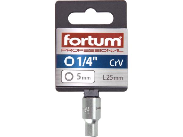 FORTUM 4701404 - hlavice nástrčná 1/4", 5mm, L 25mm