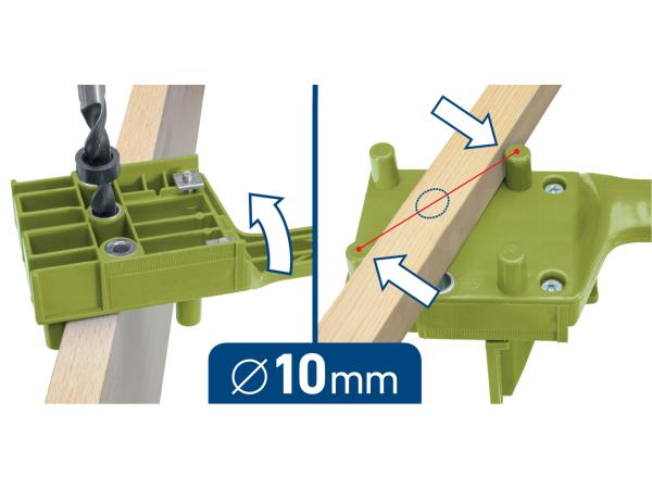 kolíkovací přípravek sada 44ks, s vrtáky a kolíky O 6-8-10mm