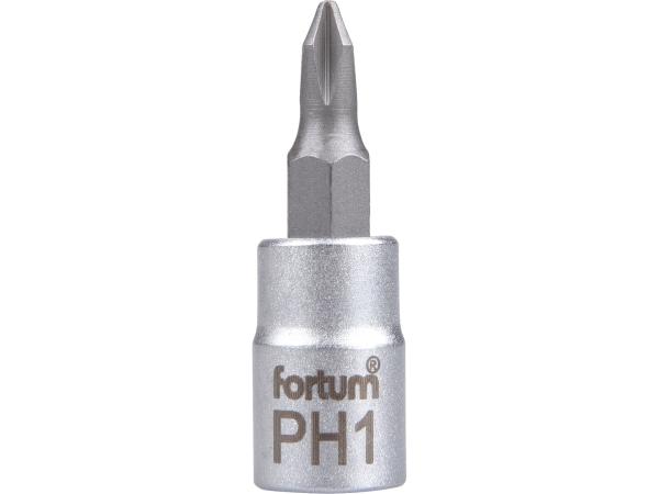 FORTUM 4701811 - hlavice zástrčná 1/4" hrot křížový, PH 1, L 37mm