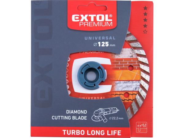 EXTOL PREMIUM 108952 - kotouč diamantový řezný, turbo Long Life - suché i mokré řezání, 12