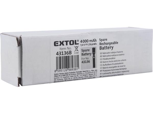 EXTOL LIGHT 43136B - baterie náhradní, 7,4V, 4000mAh